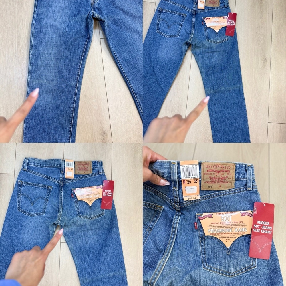 VTG/Y2K Levis 501 Jeans Womens Size 29x31 Blue Straight Leg Button Fly Pants NWT - Picture 3 of 7